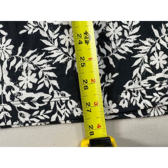 Style & Co. Size Large Black & White Floral Popover Knit Blouse - Picture 6 of 9